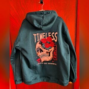 TIMELESS SKULL AND ROSE SWEATSHIRT NWOT. XL